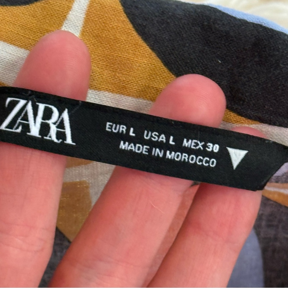 Zara 80's Print Button Front Crop Top Open Back L… - image 6